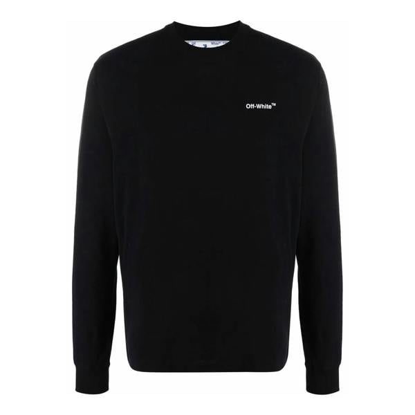 Off-White Mens Jersey Long-Sleeved T-Shirt - Black/Pink - 