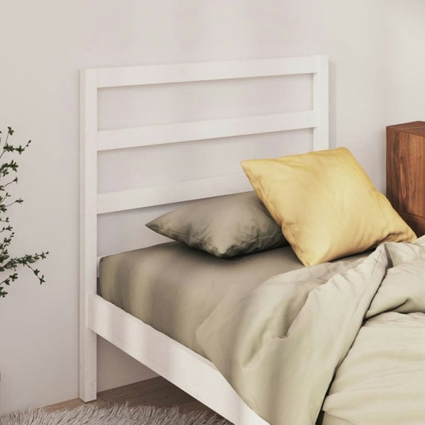 Berkfield Bed Headboard White 95x4x100 cm Solid Wood Pine