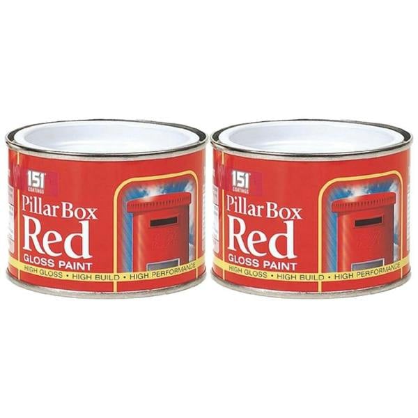 151 2X Pillar Box Red Paint Tin 180ml