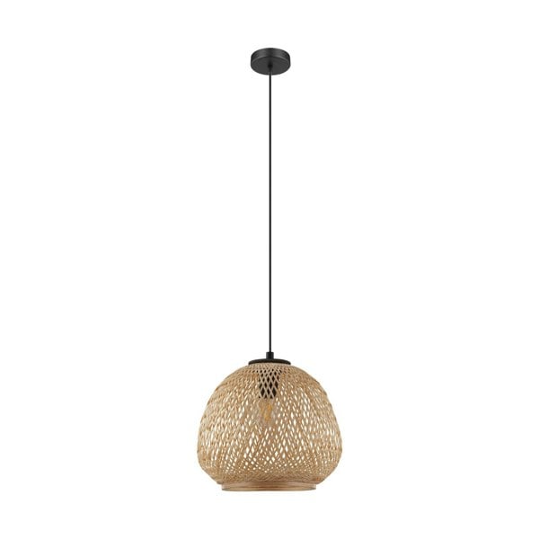 Hanging Ceiling Pendant Light Round Wicker Shade 1 x 40W E27 Hallway Feature Loops