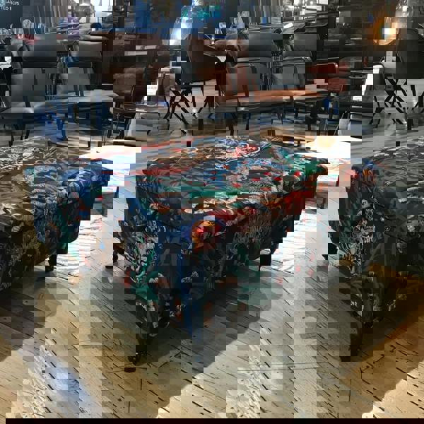 Square handmade tufted footstool UK plain velvet upholstered
