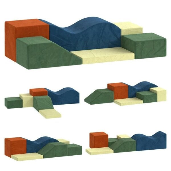 Kids Soft Play Set, 6PCS Foam Climbing Blocks with Non-Slip Base, Indoor Soft Playground for Climbing and Crawling