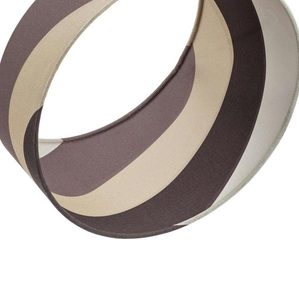 Taupe and Brown Linen Lamp Shade with Inner and Outer Wavy Design Image 3
