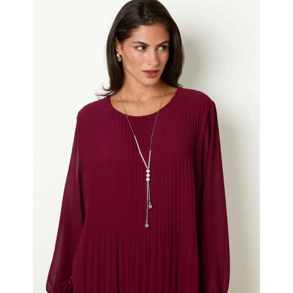 Blue Vanilla Long Sleeve Pleated Top