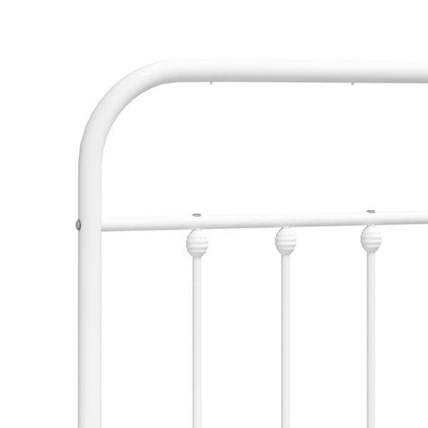 Berkfield Metal Bed Frame with Headboard White 180x200 cm