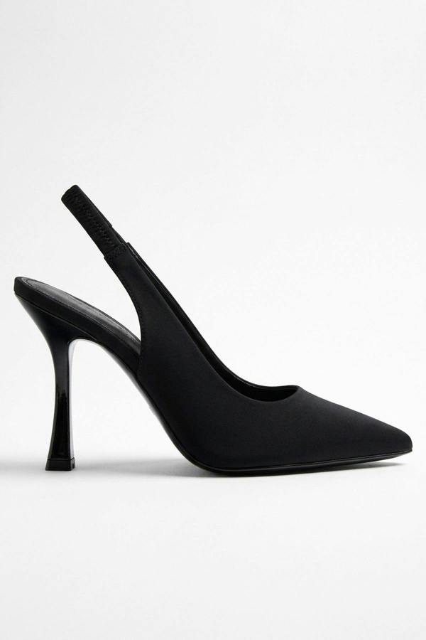 ikrush Sloane Satin Pointed Toe Slingback Heels