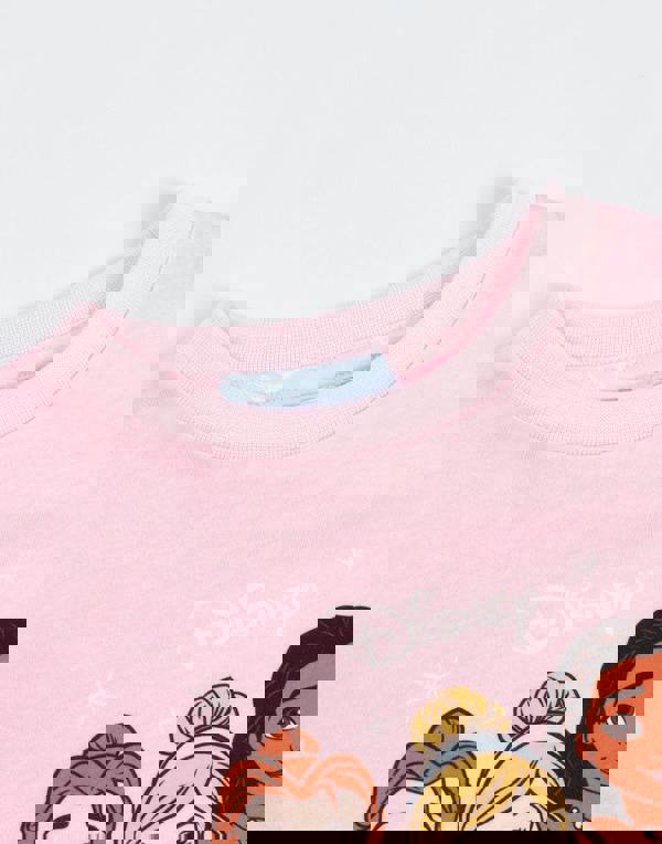 Disney Girls Pink Princess Long Sleeve Long Leg Pyjama Set