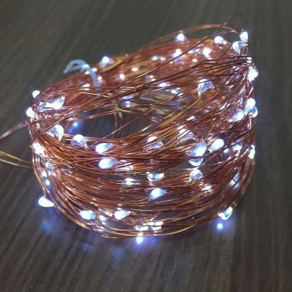 4m 40 LED Cool White Copper Wire Battery Operated String Lights image 3
