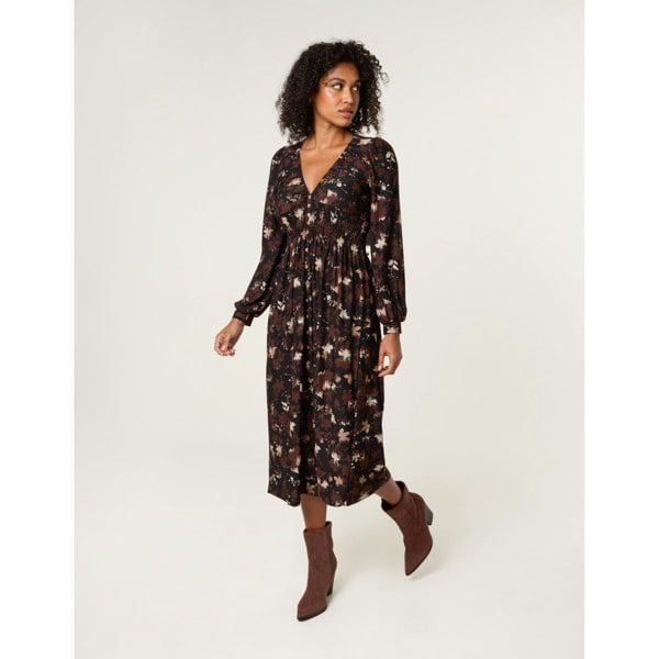 Blue Vanilla Button Front Midi Dress