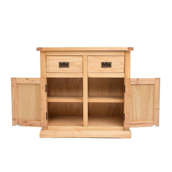 Cabinet Bits Lucca Waxed 2 Drawer 2 Door Sideboard Brass Drop Handle