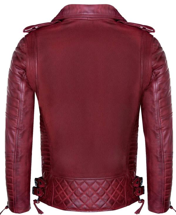 Infinity Leather Mens Leather Biker Quilted Brando Motorcycle Jacket