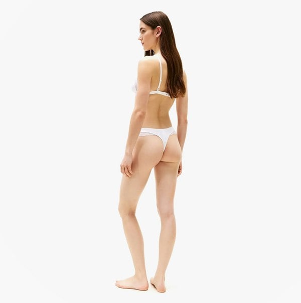 Tommy Hilfiger LACE TRIM Womens Dipped Thong White