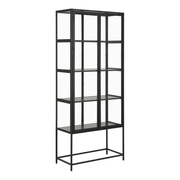 Wyld Haus Taipei Tall Black Metal 2 Door Display Bookcase Cabinet