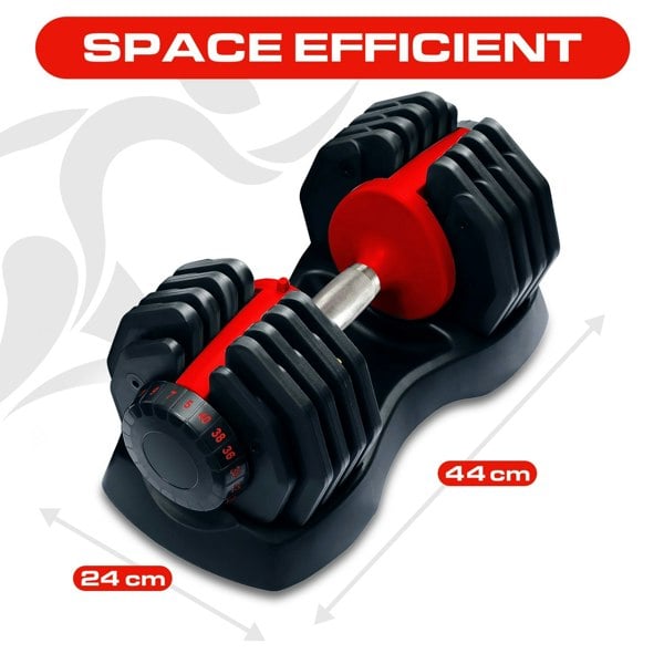 Strongology Urban40 Single Home Fitness Black Red Adjustable Smart Dumbbells from 5kg up to 40kg Training Weights