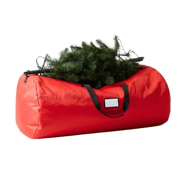 136 x 53cm Christmas Tree Storage Bag, Red Polypropylene with Sturdy Carry Handles image 1