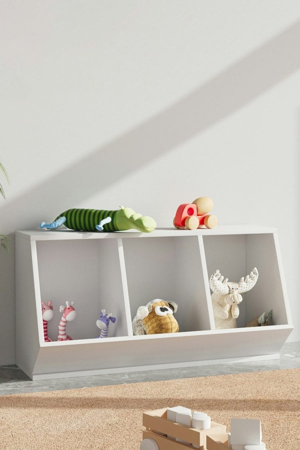 Living and Home 40cm H Double Layer Open Toy Clothing and Bookcase Management Cabinet