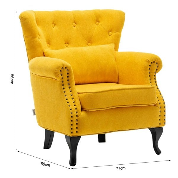 Linen Wingback Fireside Chair With Cushion Wingback Chairs Living and Home