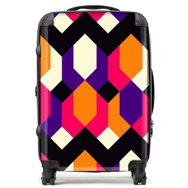 Warren Reed Coloured Abstract Pattern Suitcase