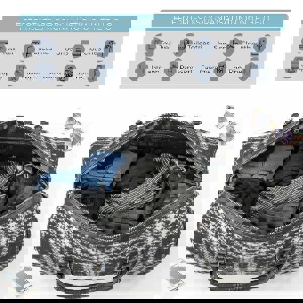 Pierre Cardin Black And White Travel Holdall Flight Bag Premium Lightweight Carry-On