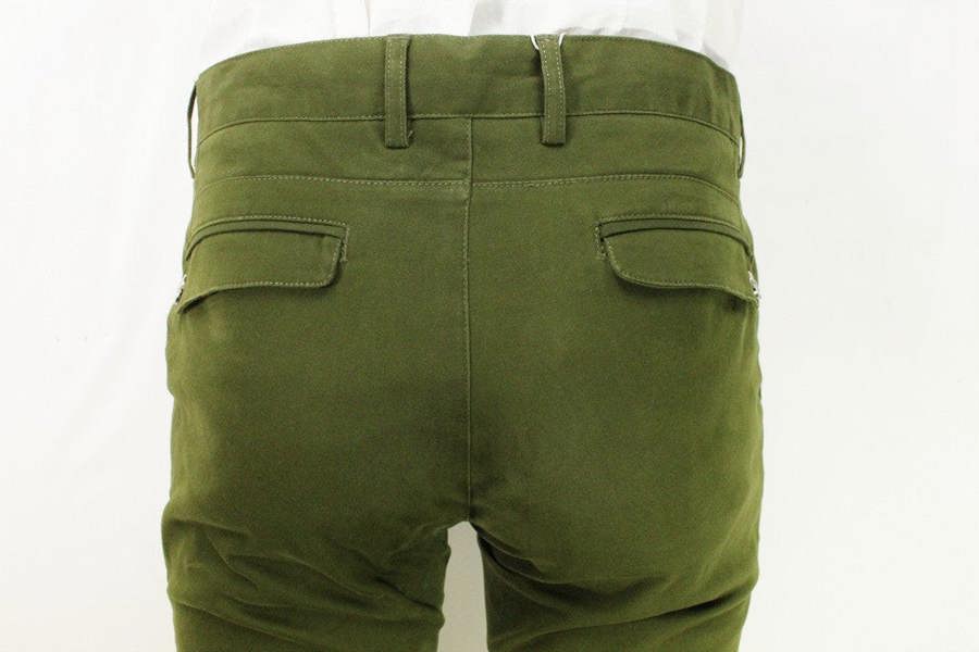 Back side waistline shot of the army stretch slim fit chino - Pamoni