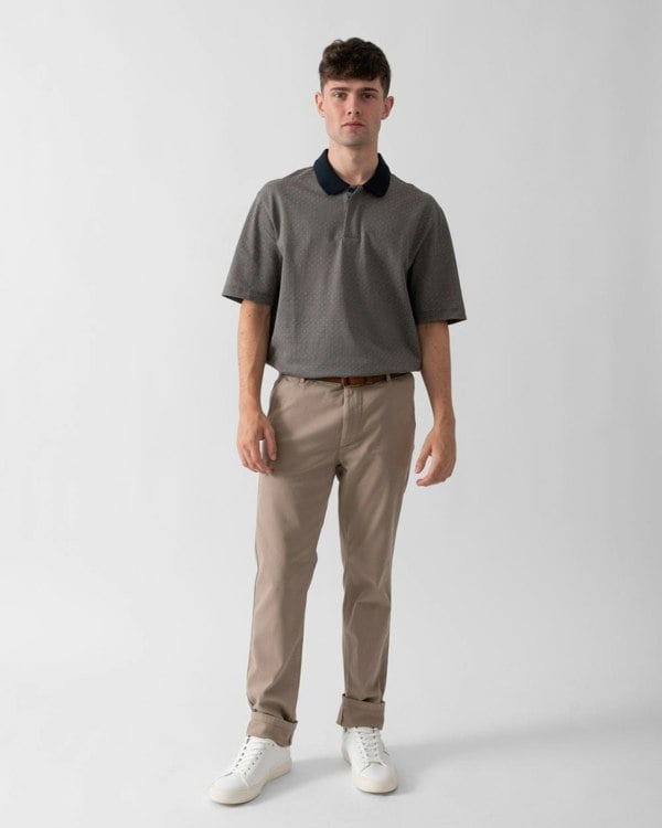 Armani Exchange Armani Exchange Mens AOP Logo Pattern Polo Shirt