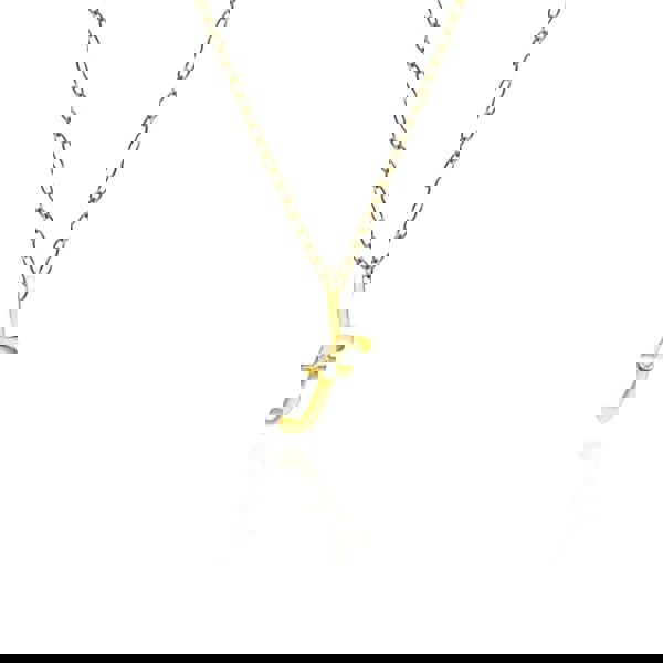 191P0777019 Alphabet Letter F Diamond pendant in 9ct Yellow Gold Front