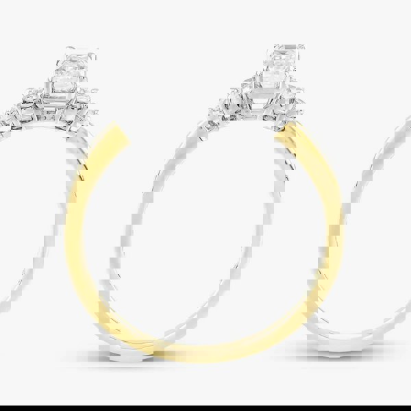 T. H. Baker 18ct Yellow Gold Certificated 0.70ct Emerald & Brilliant Cut Diamond Shoulder Set Solitaire Ring 31290YW/90-18