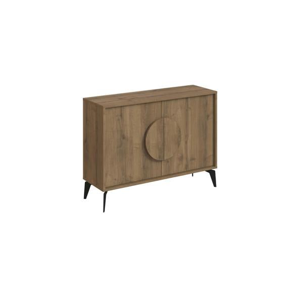Decortie Gora Sideboard Modern Storage Cabinet with 2 Pull-open Doors Metal Legs 110cm Width
