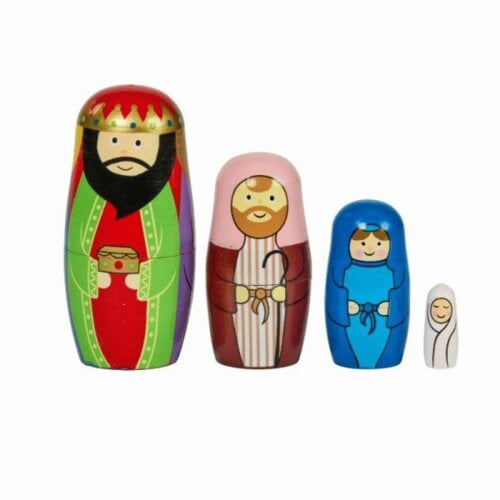 Samuel Alexander 14cm Hand Painted Wooden Christmas Nativity Figurine Set