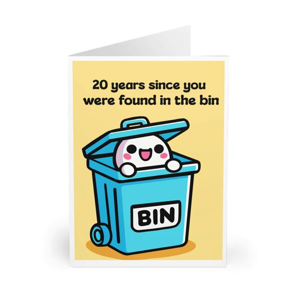 Funny Custom Birthday Card – “Found in the Bin” Rude Age Card