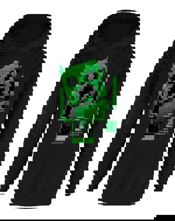 Minecraft Boys Black Creeper Placement Print Hoodie [dis]