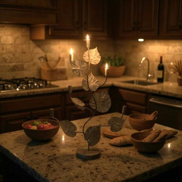 77CM GOLD METAL CANDLE HOLDER