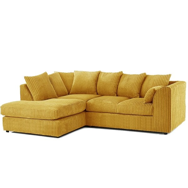 Furnishings For Less Luxor Cord Fabric 4 Seater Corner Sofa Scatter Back