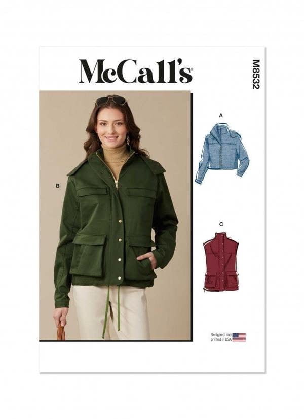 McCalls 8532 Paper Sewing Pattern – Women's Jacket & Waistcoat, Size XS-XXL, Intermediate