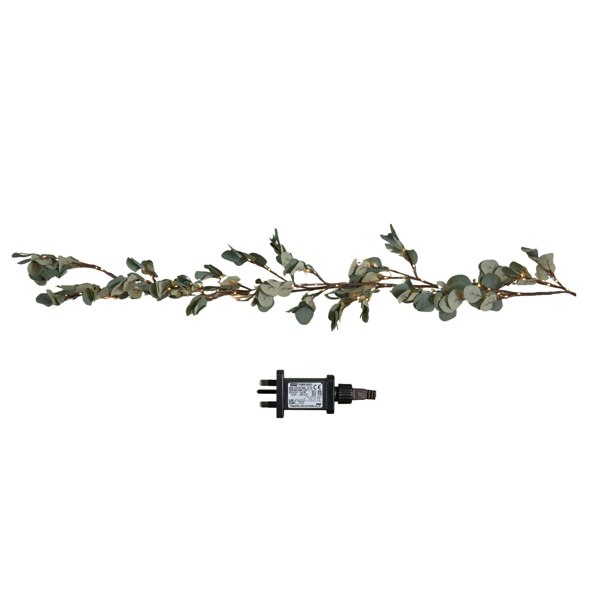 Samuel Alexander 1.8m Eucalyptus Christmas Garland with 130 Warm White LEDs