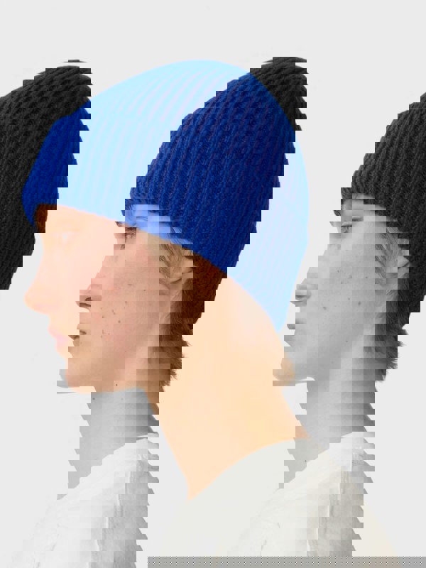 Burberry Ribbed Cashmere Beanie Knight Blue