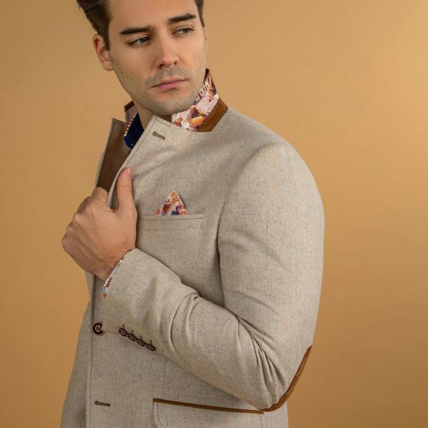 SIGNATURE EQUESTRIAN JACKET WITH SANTORINI LINING - Premium Men's Patterned Shirt by Claudio Lugli | Bold Design, Tailored Fit, Best Printed Shirts