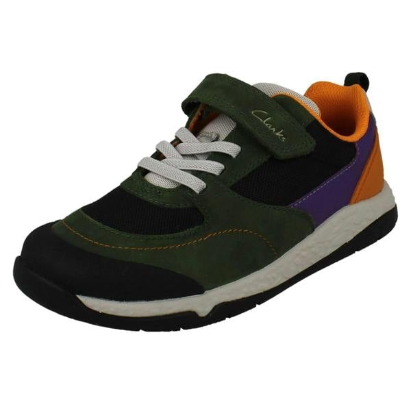 Clarks Childrens Clarks Casual Hook And Loop Fastening Trainers - Steggy Stride K