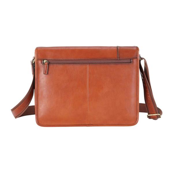 Infinity Leather Genuine Leather Laptop Satchel Messenger Shoulder Bag - Astor