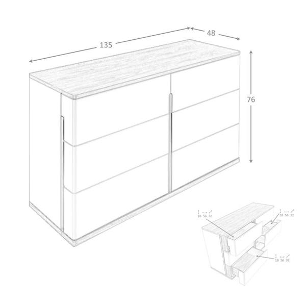 Angel Cerdá Chest of drawers in grey wood and walnut 7168