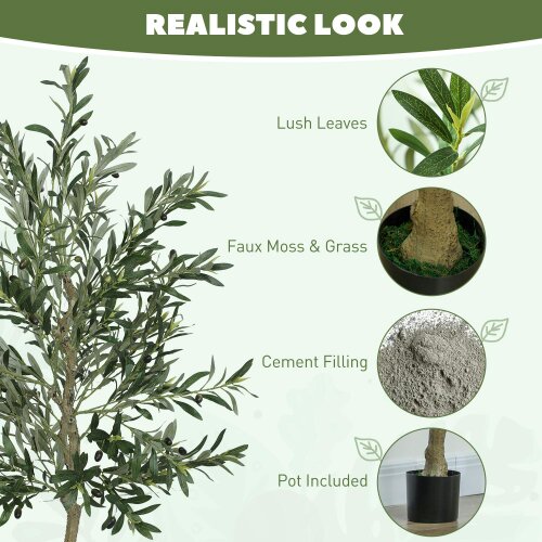 Wyld Haus Rorile Artificial Olive Style Tree With Silk Leaf Finish