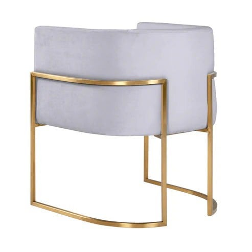 Furniture Edit Giselle Grey Velvet Dining Chair with Gold Leg