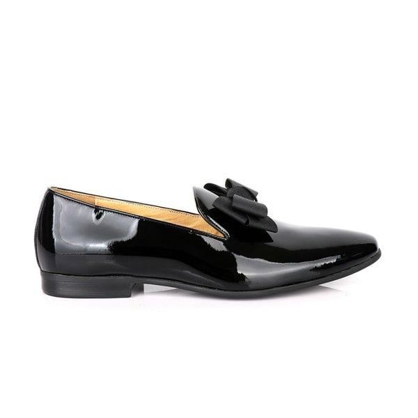 David WeJ Alfred Patent Bow Tie Loafers - Black