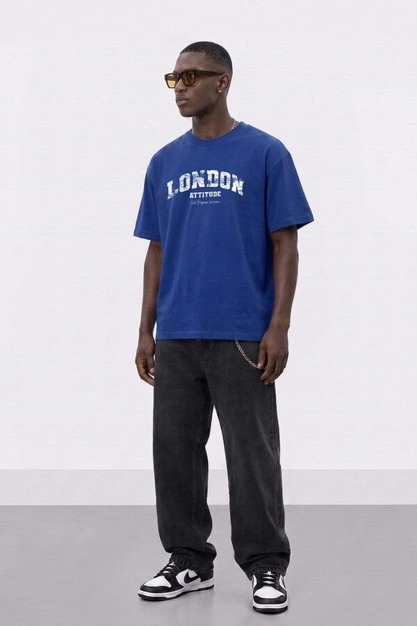 London Attitude Fearless Street Culture Oversized Heavyweight Graphic T-Shirt