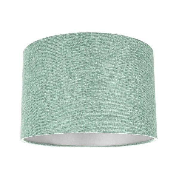 Modern and Elegant Mint Plain Linen Fabric Drum Lamp Shade Maximum Image 1