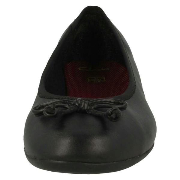 Clarks Girls Clarks Slip On Bow School Shoes Jesse Shine