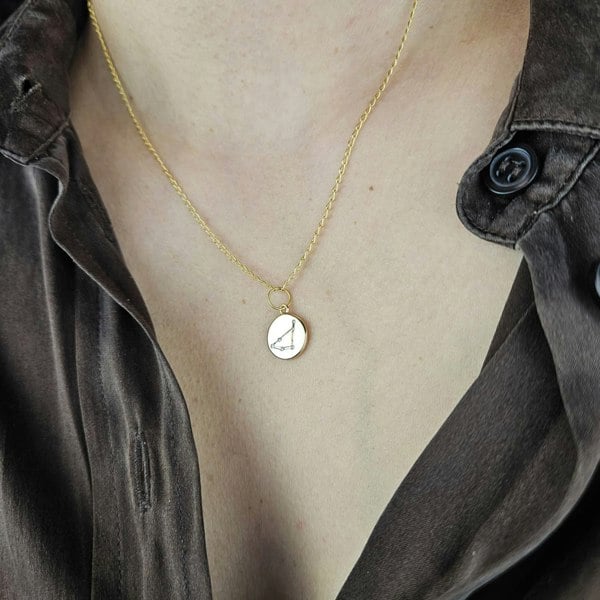 Capricorn Gold Plated Constellation Star Map Pendant Charm Necklace