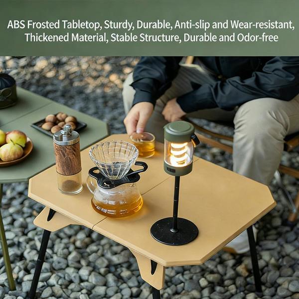 Havendro Khaki Portable Folding Camping Table Detachable Legs Picnic BBQ Table with Storage Bag