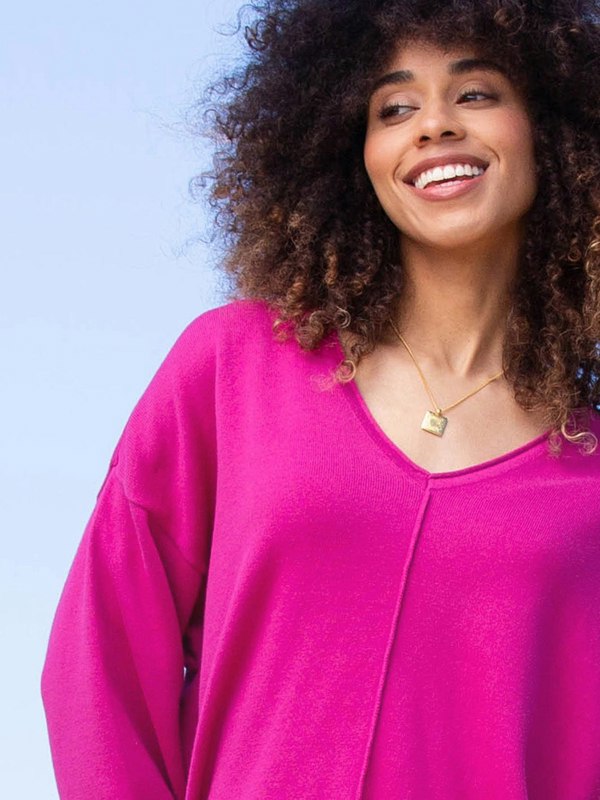 Kite Organic Loscombe Knit Jumper Fuchsia