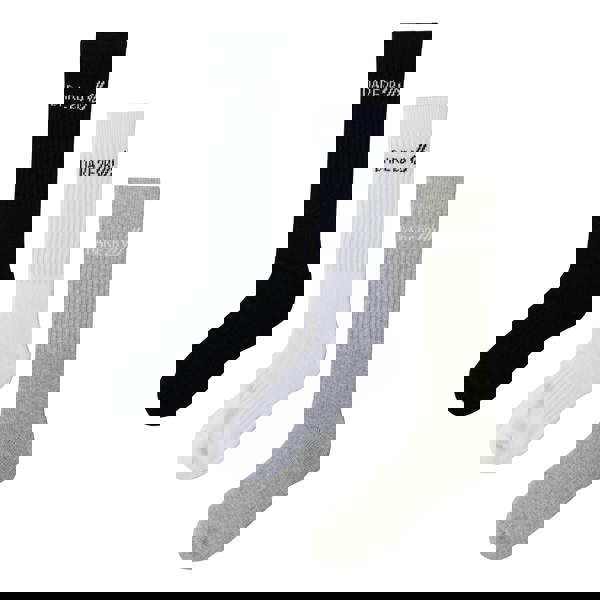 Dare 2B Unisex Adult Crew Socks (Pack Of 3) - Black/White/Grey Marl - 